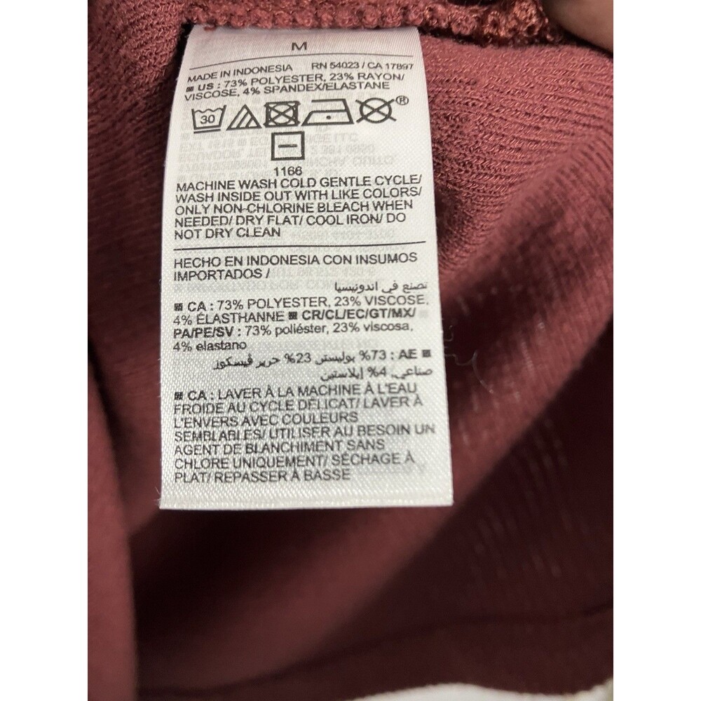 Old Navy Womens V-Neck  Long Sleeve Plush Tee Burgundy Sz Medium - Picture 3 of 6